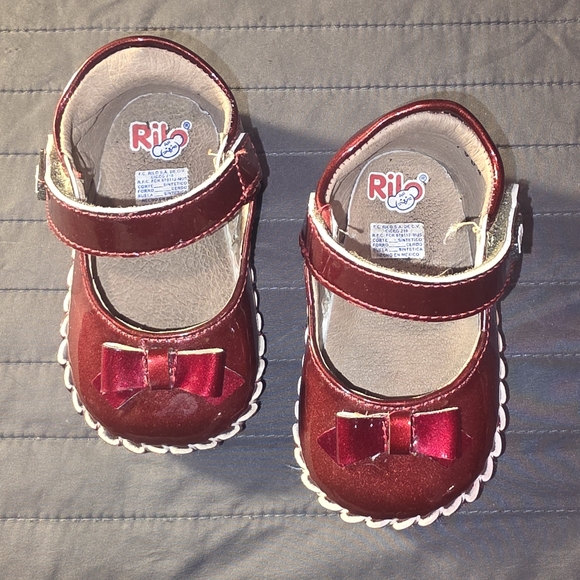Rilo Dress Shoes Babygirl 0-3 Mos Red White - Picture 1 of 8